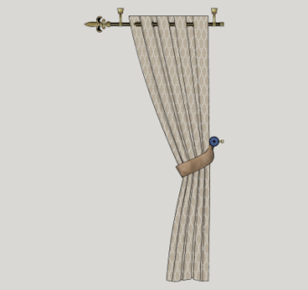 现代窗帘su模型