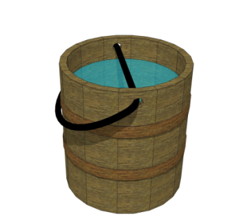 现代实木水桶su模型