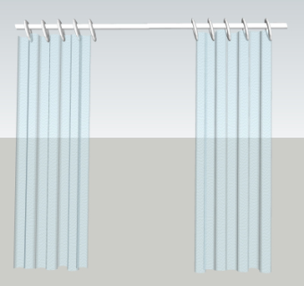 现代窗帘su模型