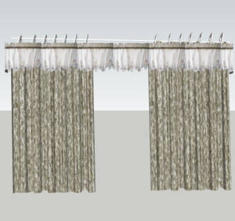 现代窗帘su模型