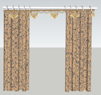 现代窗帘su模型