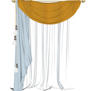 现代窗帘su模型