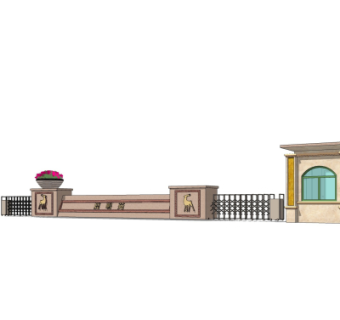 欧式小区门头su模型