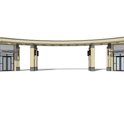 新古典小区门头su模型