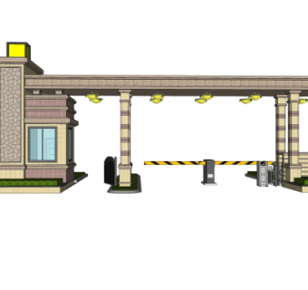 新古典小区门头su模型