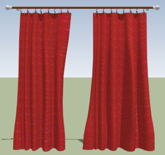 现代窗帘su模型