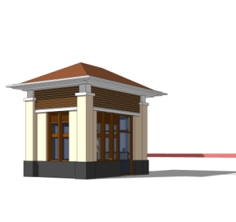 欧式门卫室免费su模型