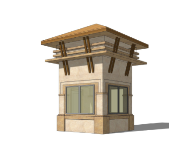 欧式门卫室免费su模型