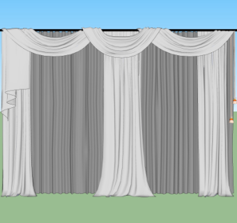 现代窗帘su模型