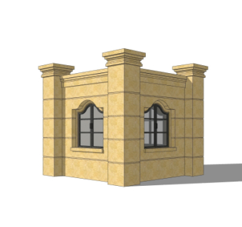 欧式门卫室免费su模型