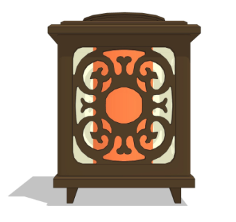 日式落地灯su模型