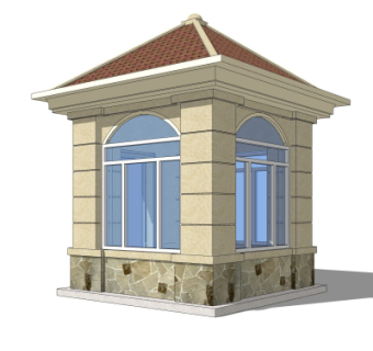 欧式门卫室免费su模型