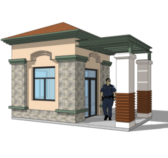 欧式门卫室免费su模型