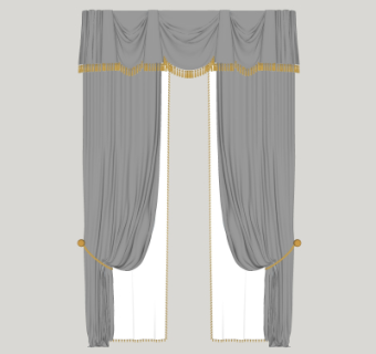 现代窗帘su模型