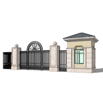 欧式门卫室免费su模型