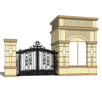 欧式门卫室免费su模型