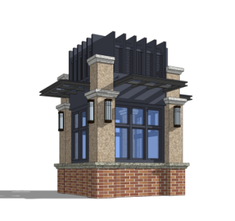 新古典门卫室免费su模型