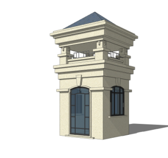 欧式门卫室免费su模型