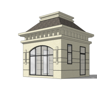 欧式门卫室免费su模型