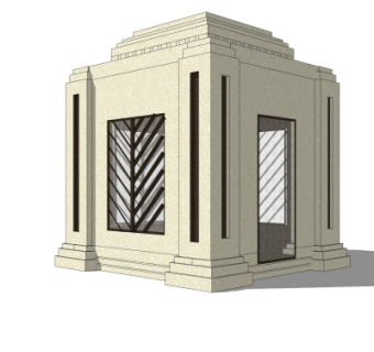 新古典门卫室免费su模型