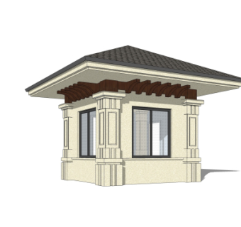 欧式门卫室免费su模型