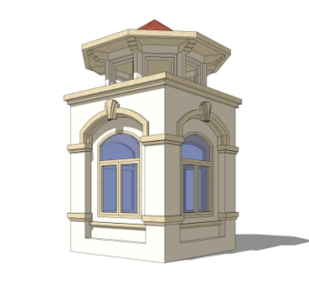 欧式门卫室免费su模型