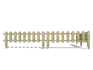 中式木质护栏su模型