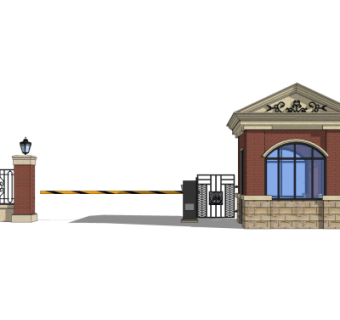 欧式小区门头su模型