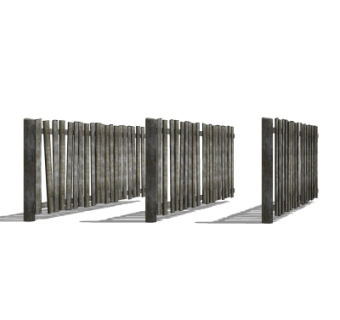 中式木质护栏su模型