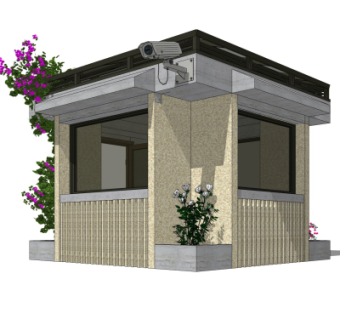 现代门卫室免费su模型