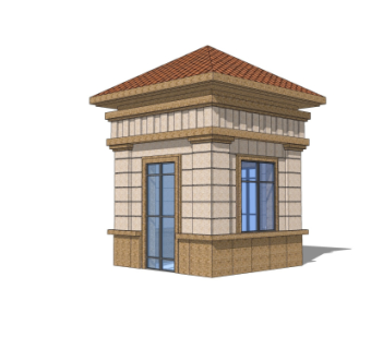 欧式门卫室免费su模型