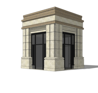 新古典门卫室免费su模型