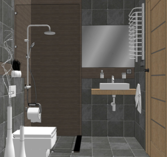 现代浴室卫生间su模型