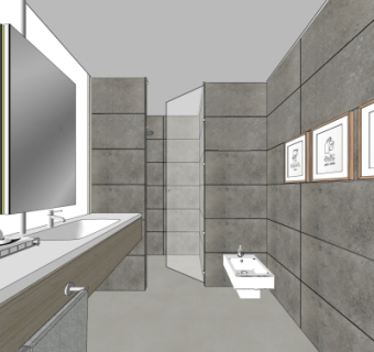 现代浴室卫生间su模型