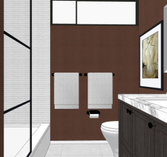 现代浴室卫生间su模型