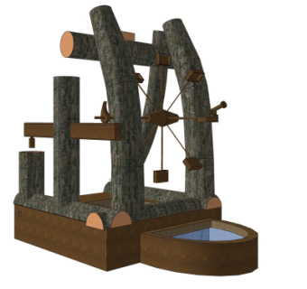 中式水车su模型