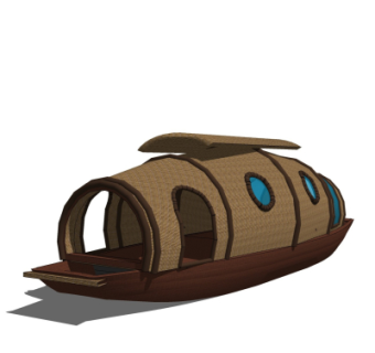 中式渔船su模型