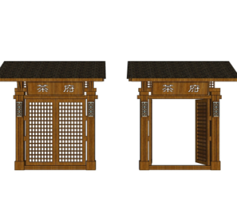 中式牌坊入户门免费su模型