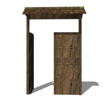 中式入户门免费su模型