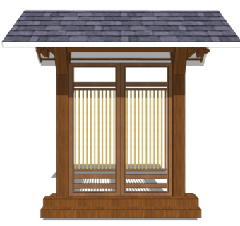 中式牌坊入户门su模型