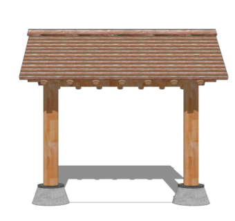 中式牌坊门头su模型