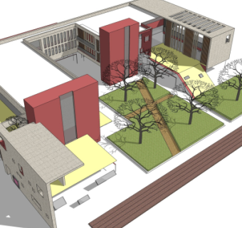 现代幼儿园su模型