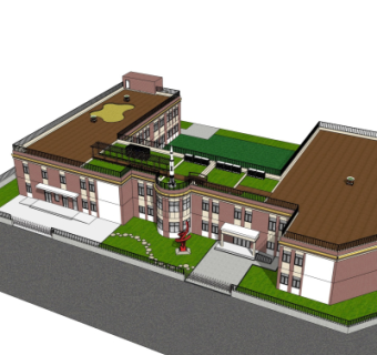 现代幼儿园su模型