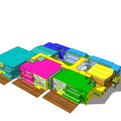 现代幼儿园su模型