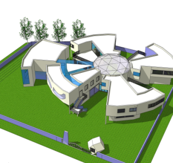 现代幼儿园su模型