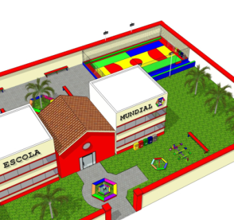 现代幼儿园su模型