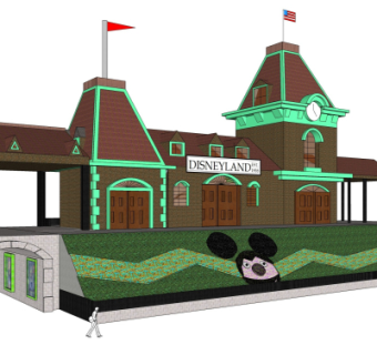 欧式迪士尼城堡su模型