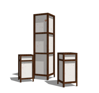 日式落地灯su模型