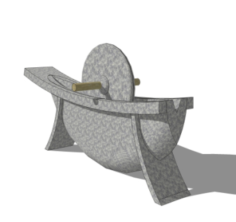 中式药碾子su模型