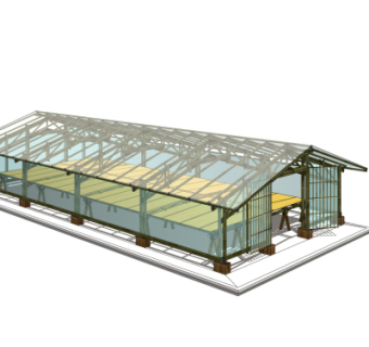 现代厂房外观su模型